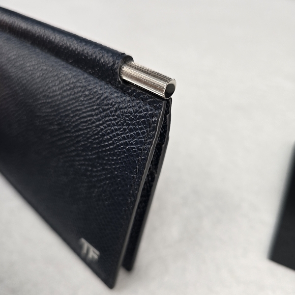 Tom‎ Ford men's clip card holder wallet midnight blue - Picture 5 of 12